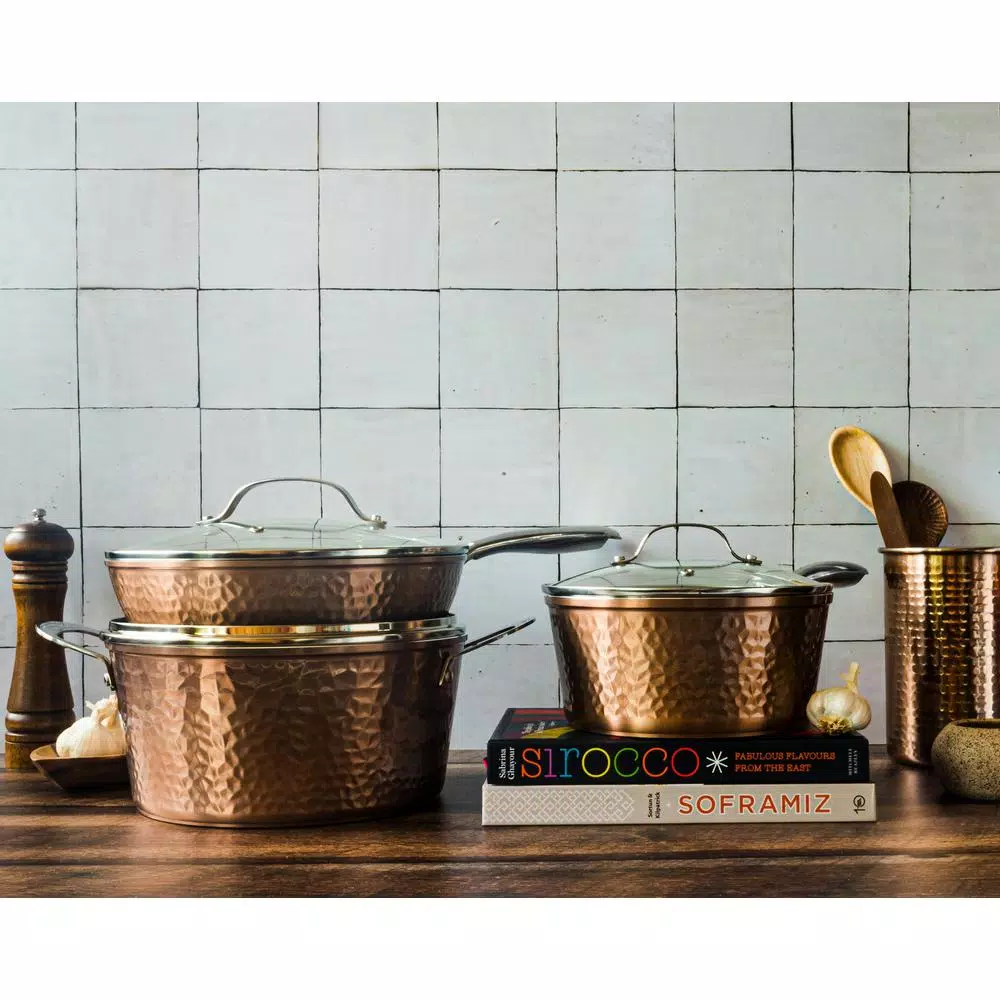 Wholesale ๐ Gotham Steel ๐จ Hammered Copper 10 In. Aluminum Non-Stick Fry Pan With Glass Lid ๐ 4 Wholesale ๐ Gotham Steel ๐จ Hammered Copper 10 In. Aluminum Non-Stick Fry Pan With Glass Lid ๐ - Image 4