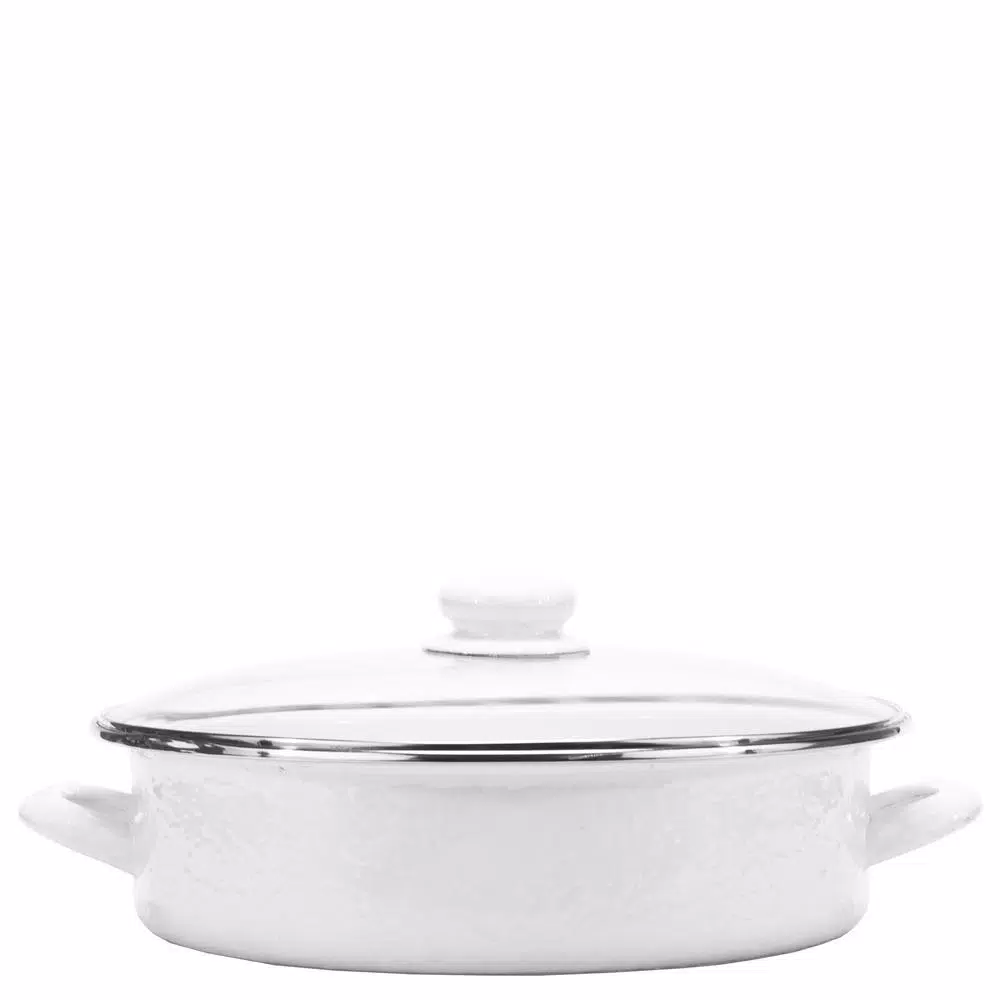 Best Pirce π Golden Rabbit Enamelware 8 Qt. Porcelain-Coated Steel Saute Pan In Solid White With Glass Lid π 1 Best Pirce π Golden Rabbit Enamelware 8 Qt. Porcelain-Coated Steel Saute Pan In Solid White With Glass Lid π