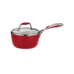 Top 10 🤩 Tramontina Gourmet Ceramica Deluxe 1.5 Qt. Aluminum Ceramic Nonstick Sauce Pan In Metallic Red With Glass Lid 🤩