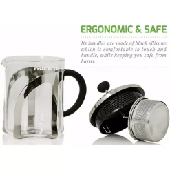 Best deal 😍 Ovente 3.3-Cup 27 Oz. Stainless Steel And Heat Tempered Borosilicate Tea Maker Retractable With Infuser 🛒 -Cheap Cookware Shop unnamed file 2971