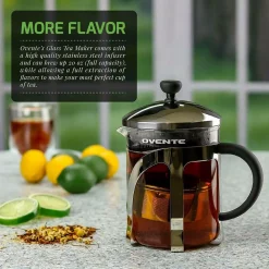 Best deal 😍 Ovente 3.3-Cup 27 Oz. Stainless Steel And Heat Tempered Borosilicate Tea Maker Retractable With Infuser 🛒 -Cheap Cookware Shop unnamed file 2974