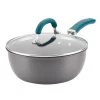 Best reviews of 👏 Rachael Ray Create Delicious 10 In. Hard-Anodized Aluminum Nonstick Skillet In Gray With Teal Handles With Glass Lid 😍