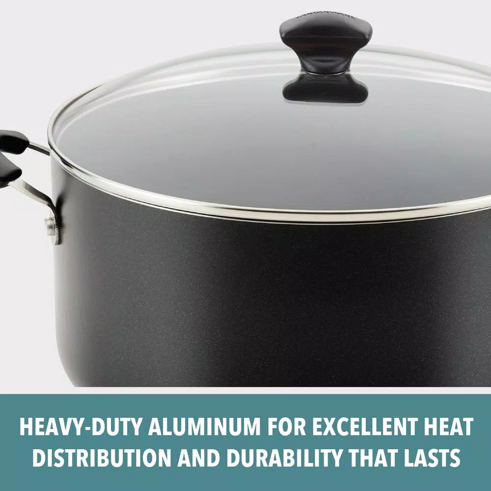 Cheap 🥰 Farberware Dishwasher Safe 10.5 Qt. Aluminum Nonstick Stock Pot In Black With Glass Lid 🤩 9 Cheap 🥰 Farberware Dishwasher Safe 10.5 Qt. Aluminum Nonstick Stock Pot In Black With Glass Lid 🤩 - Image 9