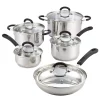 Coupon ✔️ Cook N Home Cook N Co 10-Piece Stainless Steel Cookware Set In Black And Stainless Steel 😀