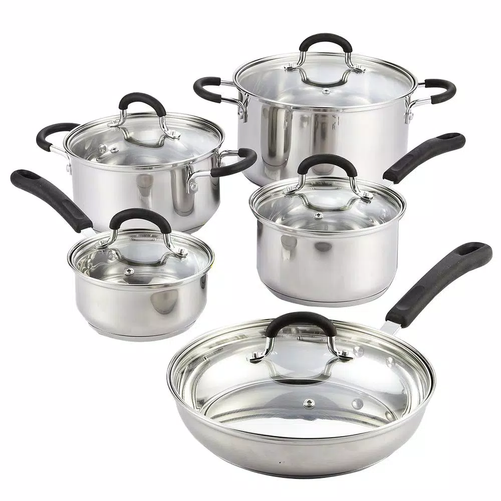 Coupon โ๏ธ Cook N Home Cook N Co 10-Piece Stainless Steel Cookware Set In Black And Stainless Steel ๐ 1 Coupon โ๏ธ Cook N Home Cook N Co 10-Piece Stainless Steel Cookware Set In Black And Stainless Steel ๐