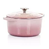 Hot Sale 🔔 Crock-Pot Artisan 3 Qt. Round Cast Iron Nonstick Dutch Oven In Blush Pink With Lid 🧨