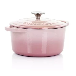 Hot Sale ๐ Crock-Pot Artisan 3 Qt. Round Cast Iron Nonstick Dutch Oven In Blush Pink With Lid ๐งจ