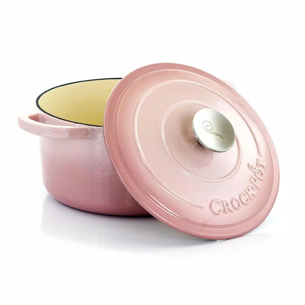 Hot Sale π Crock-Pot Artisan 3 Qt. Round Cast Iron Nonstick Dutch Oven In Blush Pink With Lid 𧨠2 Hot Sale π Crock-Pot Artisan 3 Qt. Round Cast Iron Nonstick Dutch Oven In Blush Pink With Lid 𧨠- Image 2