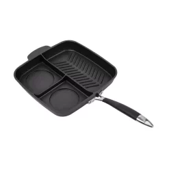 New ❤️ MasterPan Sectional Series 11 In. Cast Aluminum Nonstick Skillet In Black 👍