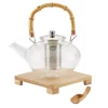 Discount 😀 BonJour Tea Handblown Glass Zen Teapot With Stainless Steel Infuser And Bamboo Trivet, 34-Ounce 🌟