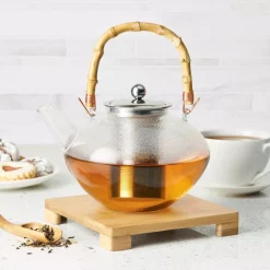 Discount 😀 BonJour Tea Handblown Glass Zen Teapot With Stainless Steel Infuser And Bamboo Trivet, 34-Ounce 🌟 -Cheap Cookware Shop unnamed file 3150