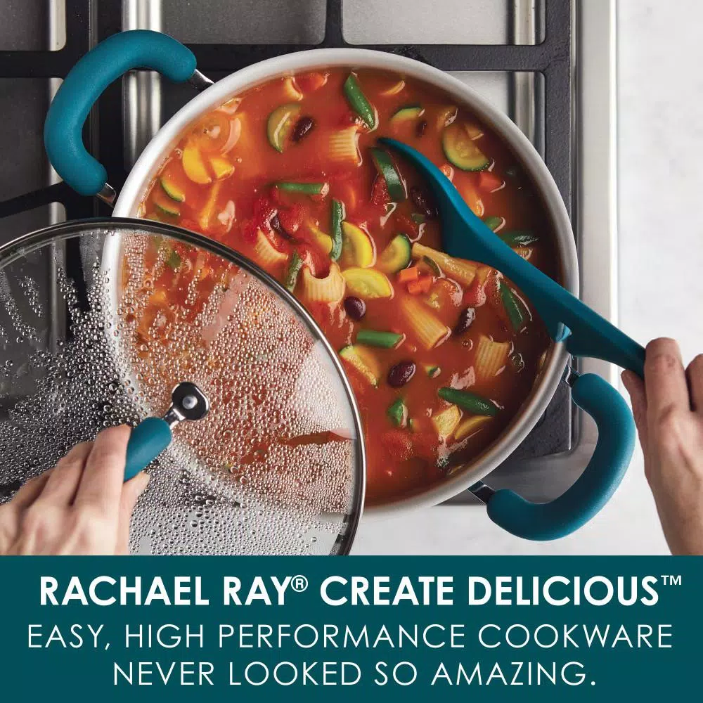 New π― Rachael Ray Create Delicious 6 Qt. Aluminum Nonstick Stock Pot In Red Shimmer With Glass Lid β 2 New π― Rachael Ray Create Delicious 6 Qt. Aluminum Nonstick Stock Pot In Red Shimmer With Glass Lid β - Image 2
