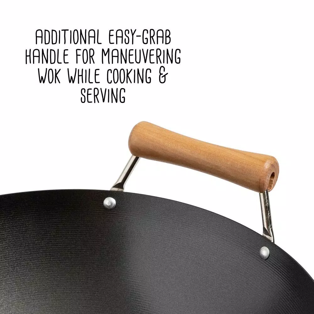 Budget 👏 Honey-Can-Do Joyce Chen 4-Piece Wok Set With Black Carbon Steel Non-Stick Wok, High Dome Lid, 12″ Bamboo Spatula, And Recipe Booklet 💯 8 Budget 👏 Honey-Can-Do Joyce Chen 4-Piece Wok Set With Black Carbon Steel Non-Stick Wok, High Dome Lid, 12″ Bamboo Spatula, And Recipe Booklet 💯 - Image 8