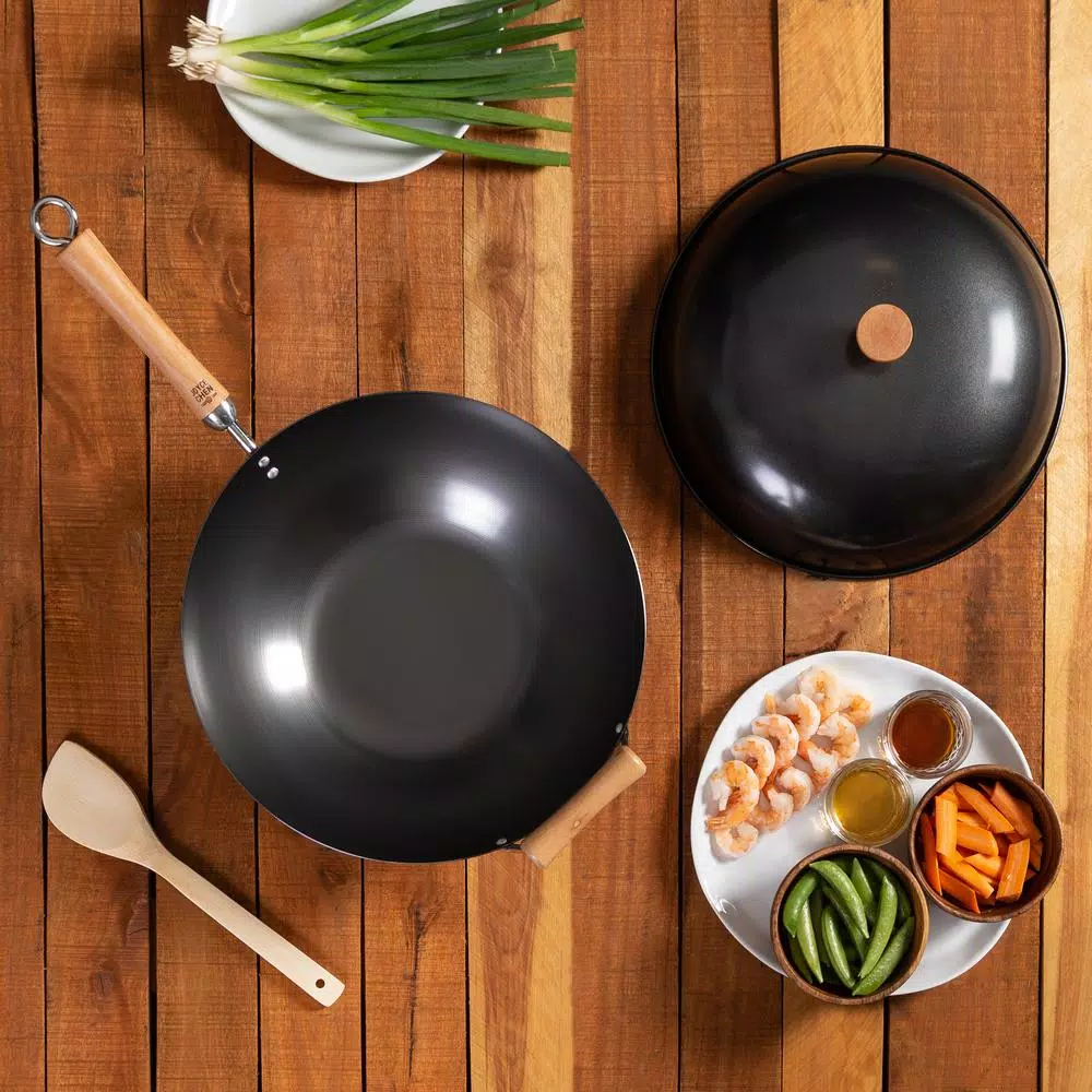 Budget 👏 Honey-Can-Do Joyce Chen 4-Piece Wok Set With Black Carbon Steel Non-Stick Wok, High Dome Lid, 12″ Bamboo Spatula, And Recipe Booklet 💯 10 Budget 👏 Honey-Can-Do Joyce Chen 4-Piece Wok Set With Black Carbon Steel Non-Stick Wok, High Dome Lid, 12″ Bamboo Spatula, And Recipe Booklet 💯 - Image 10