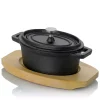 Coupon 🔔 Gibson Home Campton 0.35 Qt. Oval Cast Iron Casserole Dish In Black With Lid 🤩