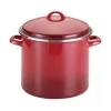 Hot Sale ✔️ Rachael Ray Classic Brights 12 Qt. Steel Stock Pot In Red With Lid ⌛