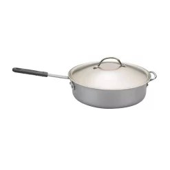 New 🔔 Nordic Ware Restaurant 6 Qt. Aluminum Nonstick Saute Pan In Silver With Glass Lid ⌛