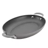Outlet 🔥 Circulon Elementum 15 In. Hard-Anodized Aluminum Nonstick Grill Pan In Oyster Gray 🎁