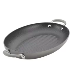Outlet ๐ฅ Circulon Elementum 15 In. Hard-Anodized Aluminum Nonstick Grill Pan In Oyster Gray ๐