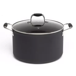 Hot Sale 🎁 Ecolution Symphony 8 Qt. Aluminum Nonstick Stock Pot In Slate With Glass Lid 🔔