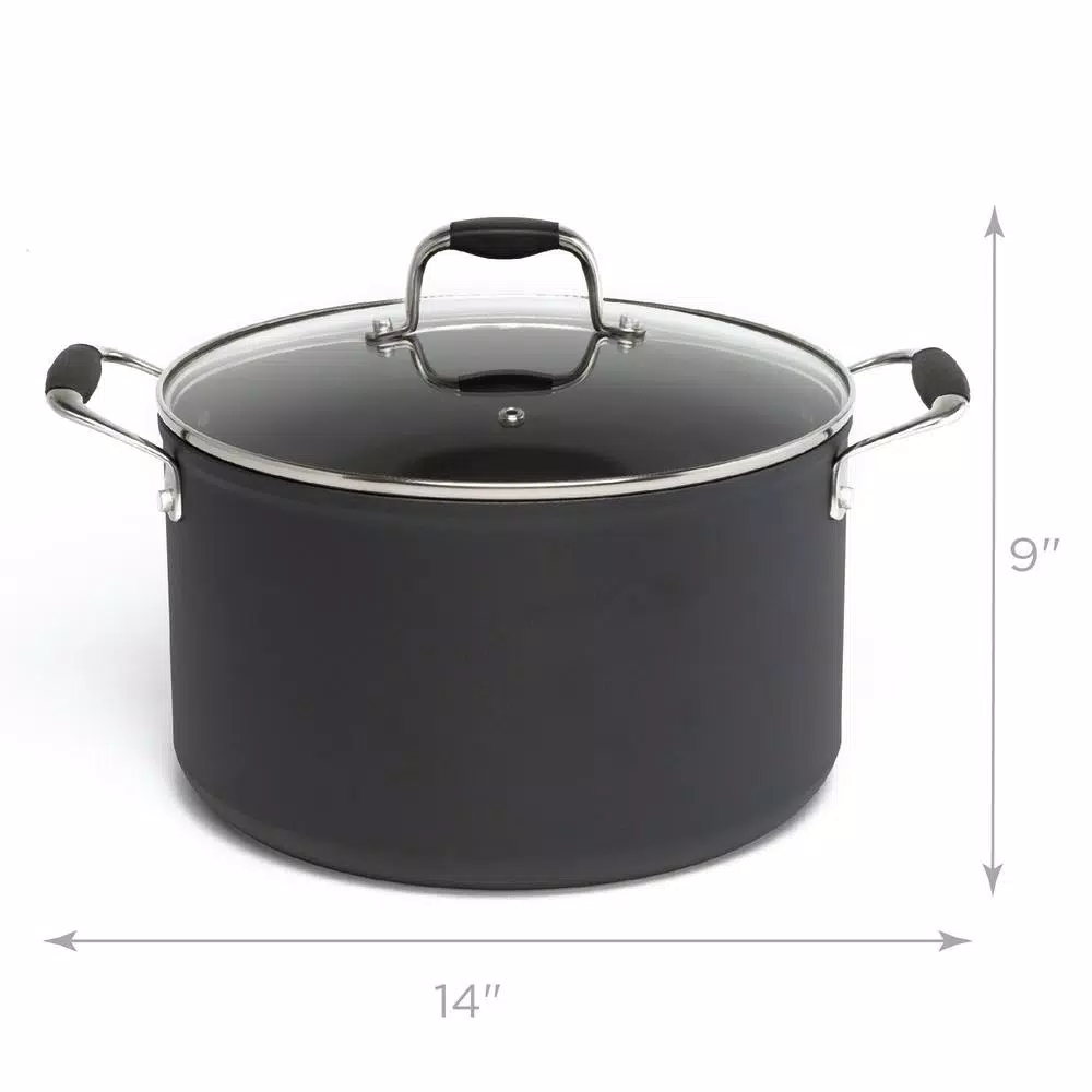 Hot Sale π Ecolution Symphony 8 Qt. Aluminum Nonstick Stock Pot In Slate With Glass Lid π 2 Hot Sale π Ecolution Symphony 8 Qt. Aluminum Nonstick Stock Pot In Slate With Glass Lid π - Image 2