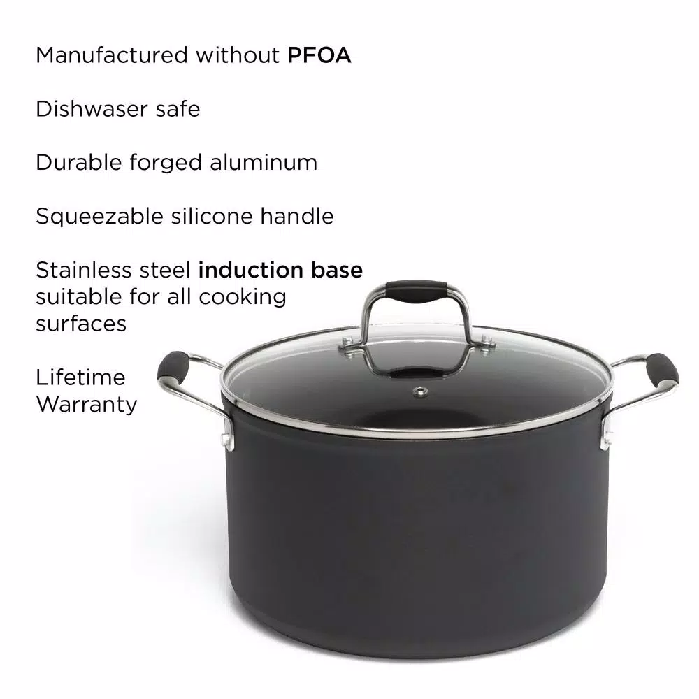 Hot Sale π Ecolution Symphony 8 Qt. Aluminum Nonstick Stock Pot In Slate With Glass Lid π 3 Hot Sale π Ecolution Symphony 8 Qt. Aluminum Nonstick Stock Pot In Slate With Glass Lid π - Image 3