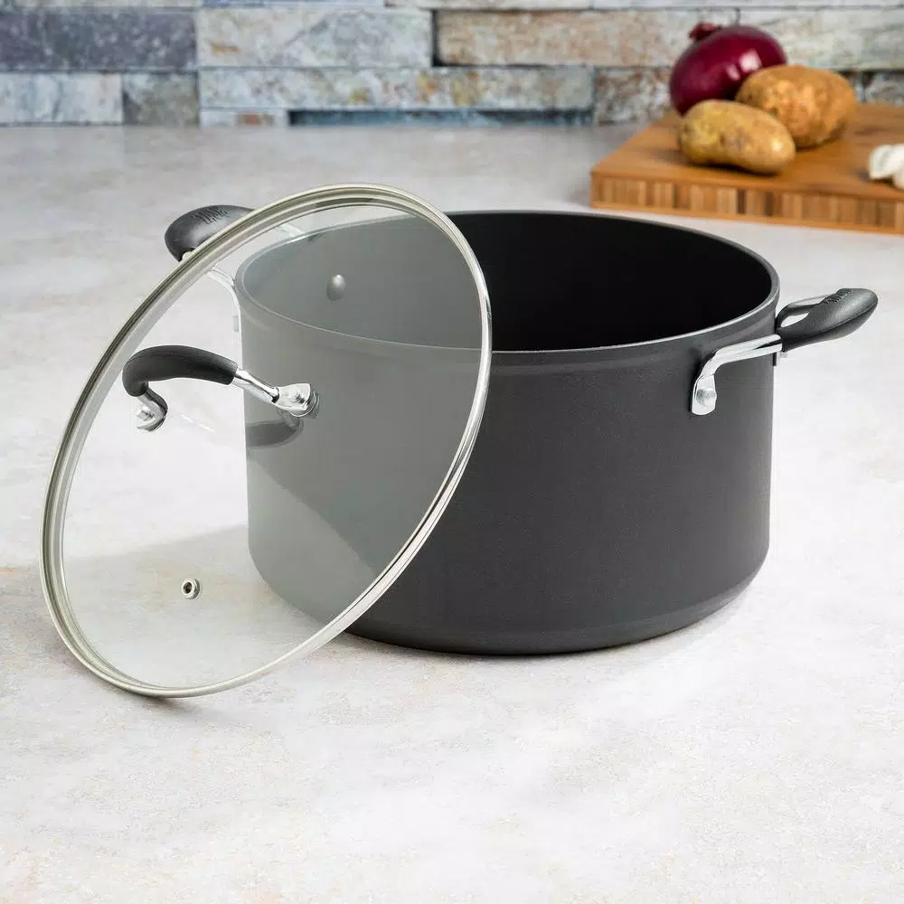 Hot Sale π Ecolution Symphony 8 Qt. Aluminum Nonstick Stock Pot In Slate With Glass Lid π 6 Hot Sale π Ecolution Symphony 8 Qt. Aluminum Nonstick Stock Pot In Slate With Glass Lid π - Image 6