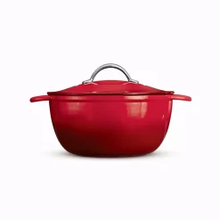 Flash Sale ⌛ Tramontina Gourmet Enameled 6.5 Qt. Round Cast Iron Dutch Oven In Gradated Red With Lid 🔥 -Cheap Cookware Shop unnamed file 3346