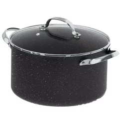 Best Sale π Starfrit The Rock 6 Qt. Round Aluminum Nonstick Casserole Dish In Black Speckle With Glass Lid β¨