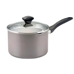 Best Pirce 😍 Farberware Dishwasher Safe 3 Qt. Aluminum Nonstick Sauce Pan In Champagne With Glass Lid 😀