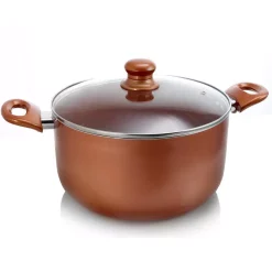 Budget ๐ Better Chef 3 Qt. Round Aluminum Ceramic Nonstick Dutch Oven In Copper With Glass Lid ๐