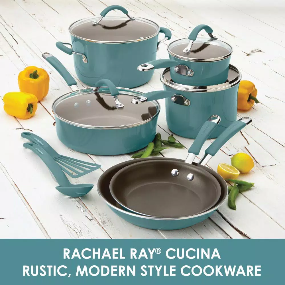 Buy 😍 Rachael Ray Cucina 0.75 Qt. Aluminum Nonstick Saucier In Blue 👍 2 Buy 😍 Rachael Ray Cucina 0.75 Qt. Aluminum Nonstick Saucier In Blue 👍 - Image 2