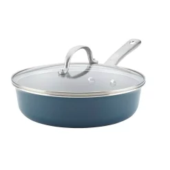Best Pirce ๐งจ Ayesha Curry Home Collection 3 Qt. Aluminum Nonstick Saute Pan In Twilight Teal With Glass Lid ๐