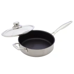 Deals ✨ Swiss Diamond Classic Series 3.1 Qt. Cast Aluminum Nonstick Saute Pan In Stainless Steel With Glass Lid ✔️