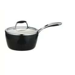 Outlet 🔔 Tramontina Gourmet Ceramica Deluxe 3 Qt. Aluminum Ceramic Nonstick Sauce Pan In Metallic Black With Glass Lid ⭐
