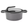 Brand new 💯 BergHOFF GEM Stay Cool 5 Qt. Cast Aluminum Nonstick Stock Pot In Gray With Glass Lid 🛒