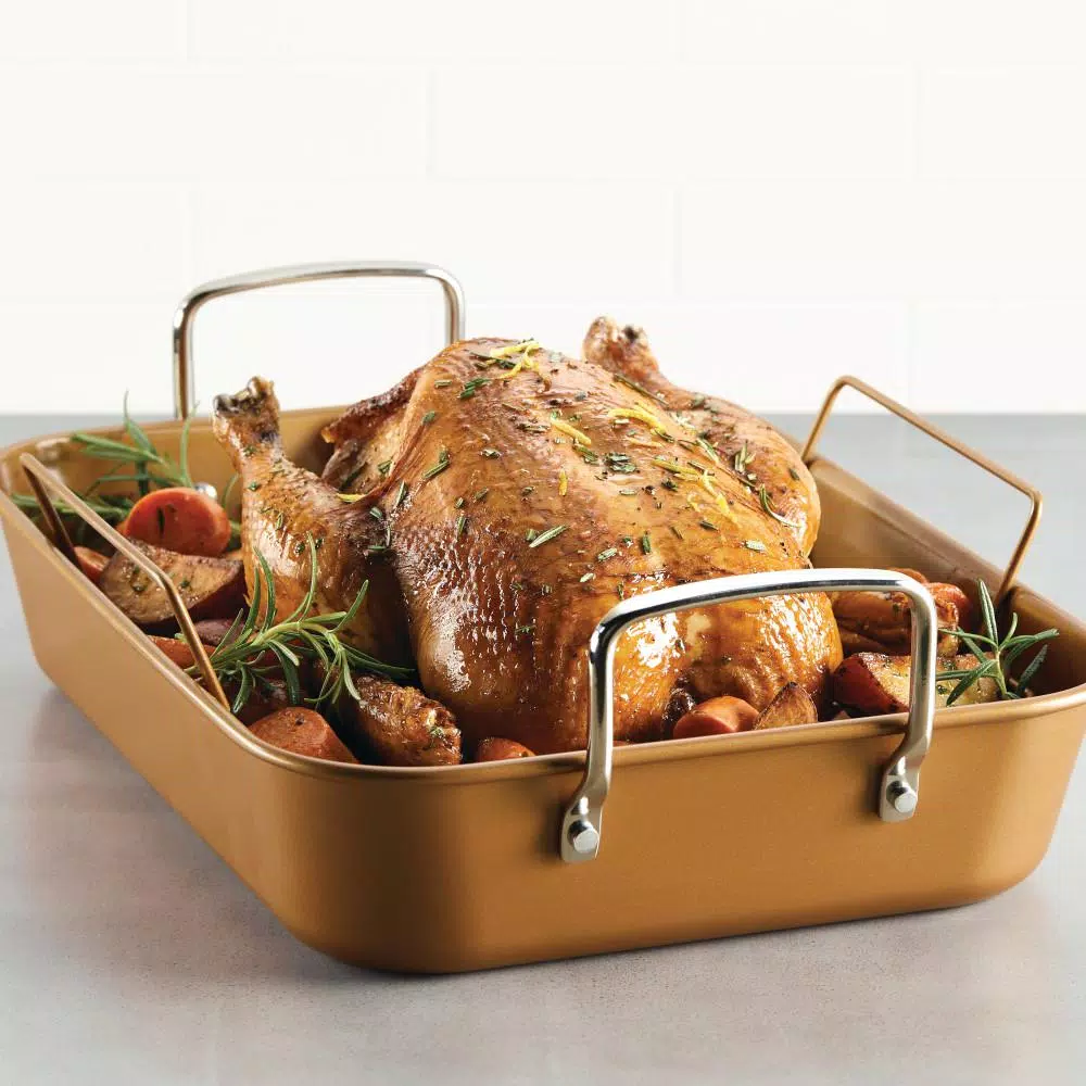 Best reviews of π Ayesha Curry Ayesha Bakeware Nonstick Roaster With Convertible Rack, 11-Inch X 15-Inch, Copper π₯ 5 Best reviews of π Ayesha Curry Ayesha Bakeware Nonstick Roaster With Convertible Rack, 11-Inch X 15-Inch, Copper π₯ - Image 5