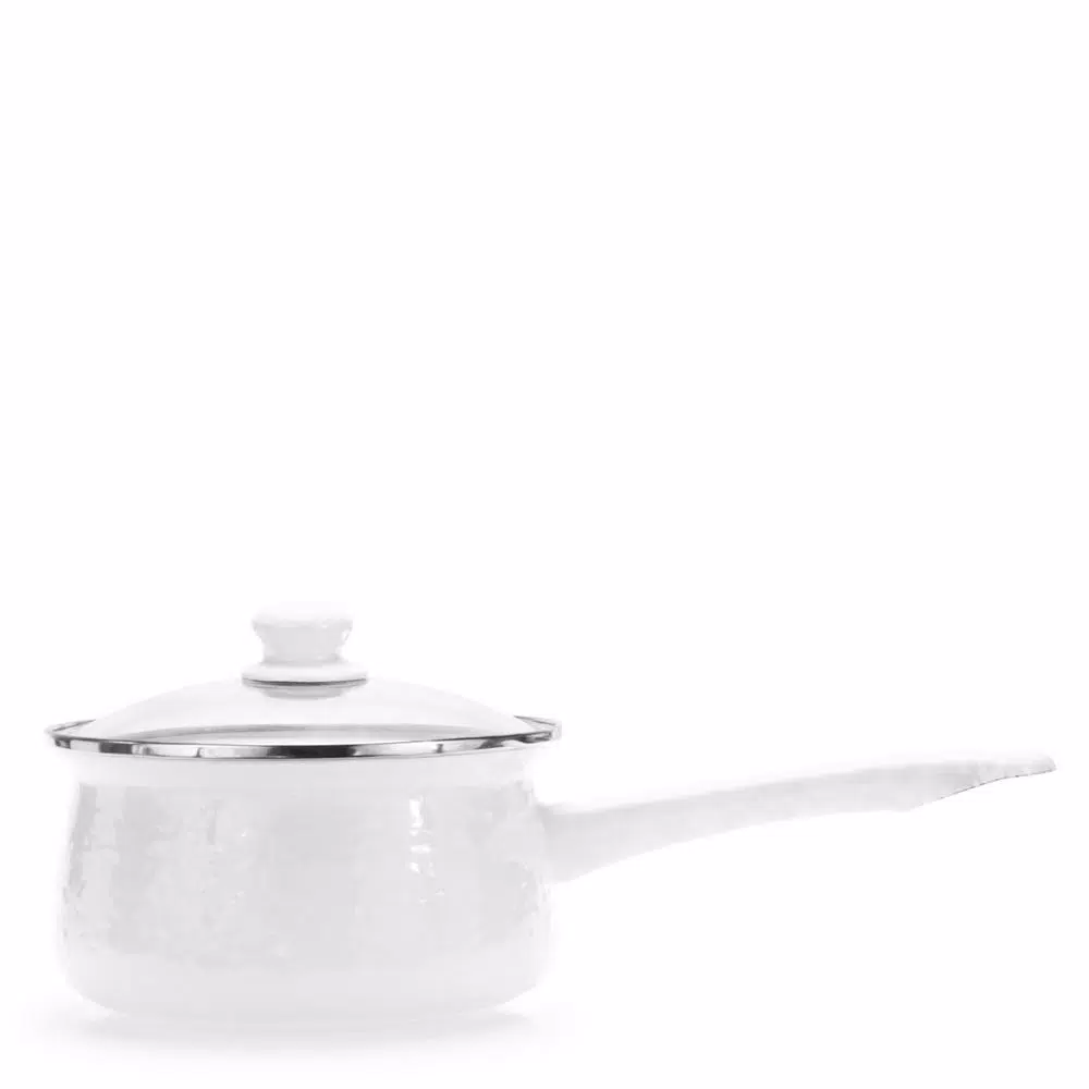 Deals π Golden Rabbit Enamelware 1.25 Qt. Porcelain-Coated Steel Sauce Pan In Solid White With Glass Lid π― 1 Deals π Golden Rabbit Enamelware 1.25 Qt. Porcelain-Coated Steel Sauce Pan In Solid White With Glass Lid π―