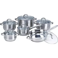 Coupon ✔️ Heim Concept Premium 12-Piece Stainless Steel Cookware Set 🔥