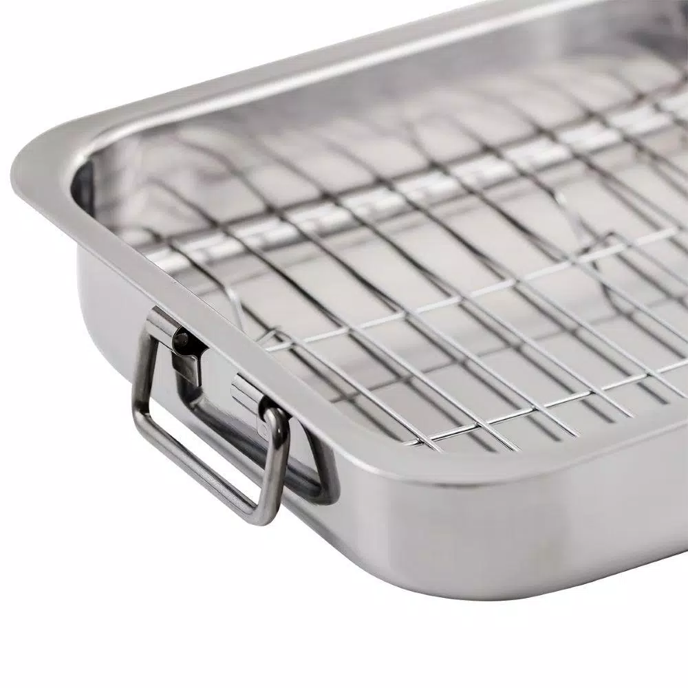 Deals ๐ Ovente 13 In. X 9.3 In. Dishwasher-Safe Stainless Steel Roasting Pan With Wire Rack And Handles ๐ 6 Deals ๐ Ovente 13 In. X 9.3 In. Dishwasher-Safe Stainless Steel Roasting Pan With Wire Rack And Handles ๐ - Image 6