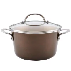 Cheapest 🌟 Ayesha Curry Home Collection 4.5 Qt. Brown Sugar Porcelain Enamel Non-Stick Covered Saucepot 😀
