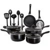 Budget 😀 Classic Cuisine Allumi-Shield 15-Piece Aluminum Nonstick Cookware Set In Black 🌟
