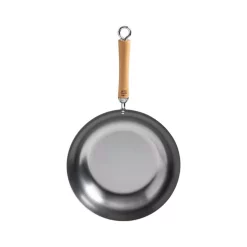 Hot Sale 😍 Honey-Can-Do Joyce Chen 12 In. Silver Carbon Steel Stir-Fry Pan With Birchwood Handle ✔️