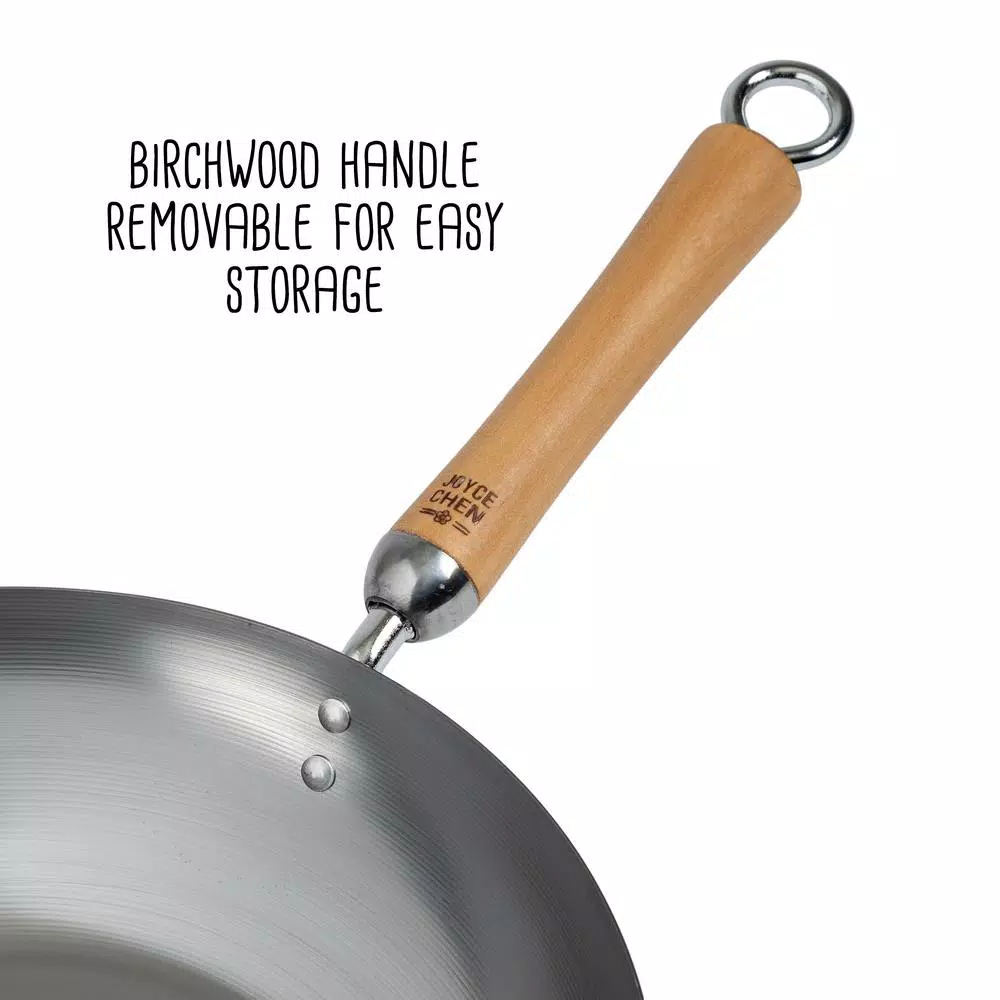 Hot Sale ๐ Honey-Can-Do Joyce Chen 12 In. Silver Carbon Steel Stir-Fry Pan With Birchwood Handle โ๏ธ 2 Hot Sale ๐ Honey-Can-Do Joyce Chen 12 In. Silver Carbon Steel Stir-Fry Pan With Birchwood Handle โ๏ธ - Image 2