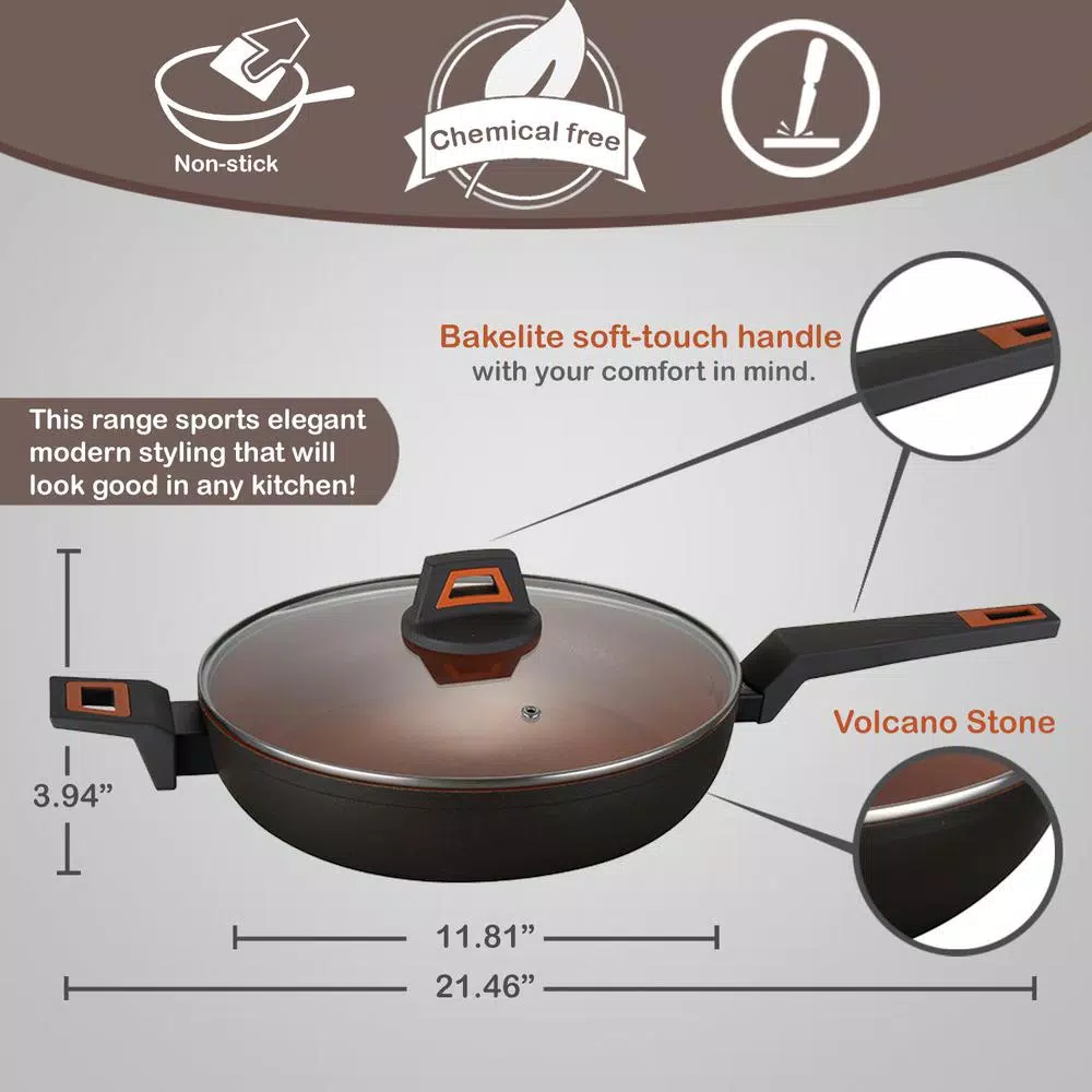 Flash Sale โจ AMERCOOK 12 In. Rough Non Stick ๐งฅ Coated Round Wok Pan Volcano Stone โ 2 Flash Sale โจ AMERCOOK 12 In. Rough Non Stick ๐งฅ Coated Round Wok Pan Volcano Stone โ - Image 2