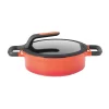Wholesale 🎉 BergHOFF GEM Stay Cool 3.5 Qt. Cast Aluminum Nonstick Saute Pan In Orange With Glass Lid And Dual Handles 🎉