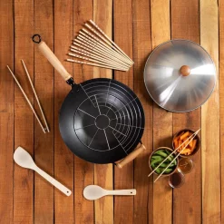 Promo ⭐ Honey-Can-Do Joyce Chen 10-Piece Set 14 In. Silver Steel Non-Stick Wok, Lid, 2-Racks, Paddle, 12 In. Spatula, 12 In. Tongs & More 🔥 -Cheap Cookware Shop unnamed file 3681
