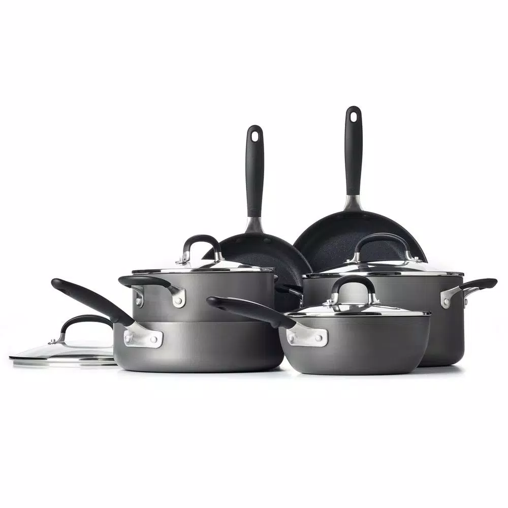 Discount π₯° OXO Good Grips 10-Piece Hard-Anodized Aluminum Nonstick Cookware Set In Gray π 1 Discount π₯° OXO Good Grips 10-Piece Hard-Anodized Aluminum Nonstick Cookware Set In Gray π