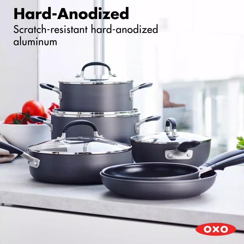 Discount π₯° OXO Good Grips 10-Piece Hard-Anodized Aluminum Nonstick Cookware Set In Gray π 2 Discount π₯° OXO Good Grips 10-Piece Hard-Anodized Aluminum Nonstick Cookware Set In Gray π - Image 2