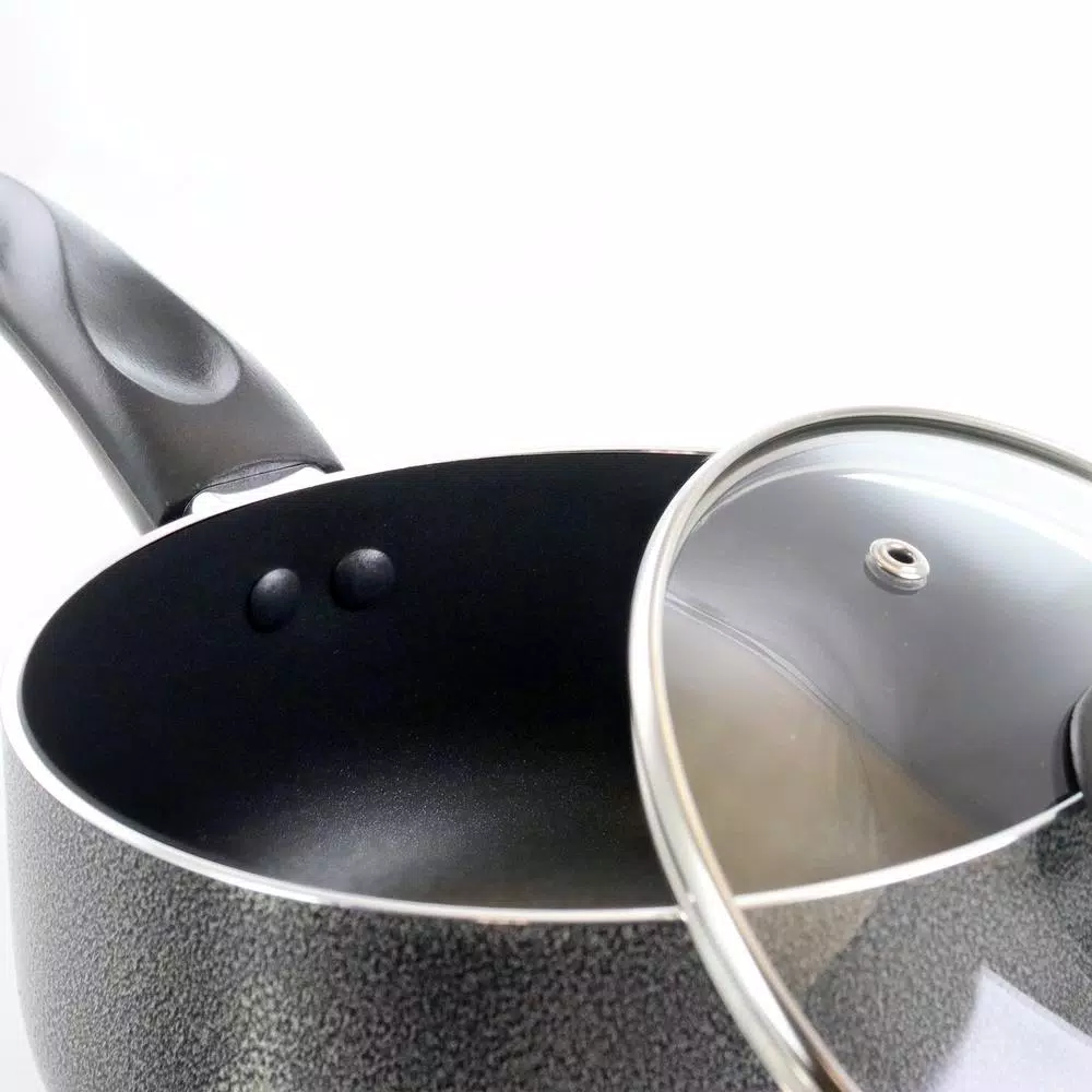 New ✔️ Better Chef 2 Qt. Aluminum Nonstick Sauce Pan In Gray With Glass Lid ⌛ 3 New ✔️ Better Chef 2 Qt. Aluminum Nonstick Sauce Pan In Gray With Glass Lid ⌛ - Image 3